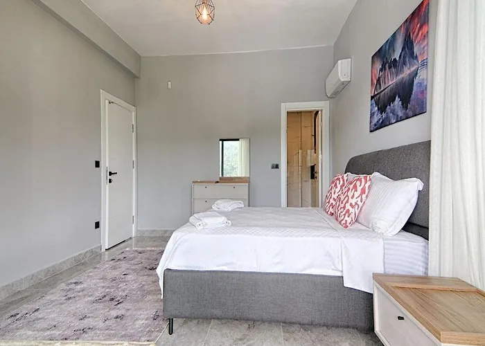 With Private Pool And Sea View In Goecek, Fethiye