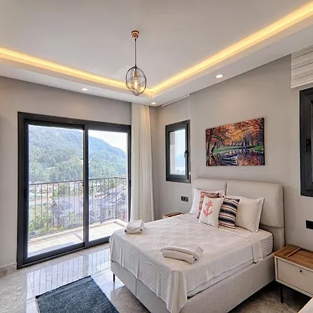 With Private Pool And Sea View In Goecek,