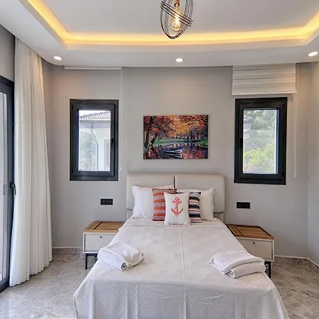 With Private Pool And Sea View In Goecek, Villa Fethiye