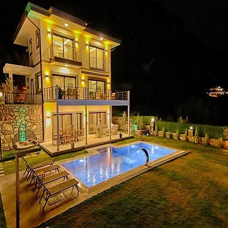With Private Pool And Sea View In Goecek,