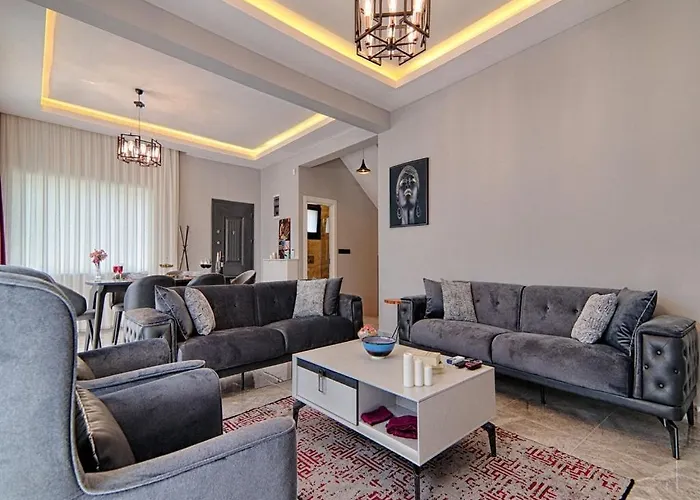 With Private Pool And Sea View In Goecek, Fethiye